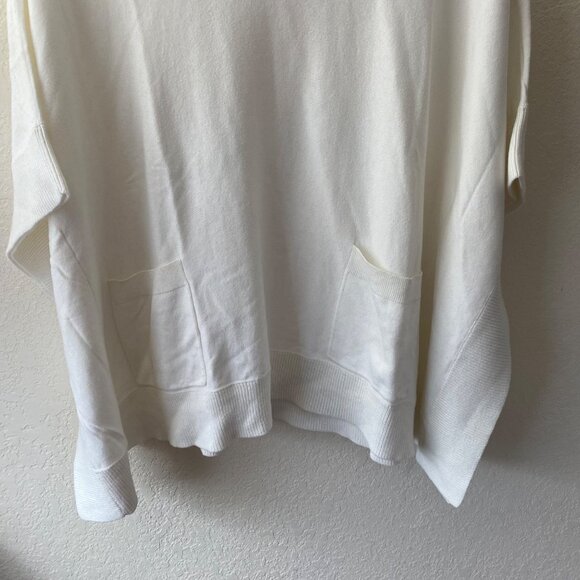 Michael KorsTurtleneck Poncho Sweater Womens XL White Cotton Blend Relaxed - Picture 5 of 12
